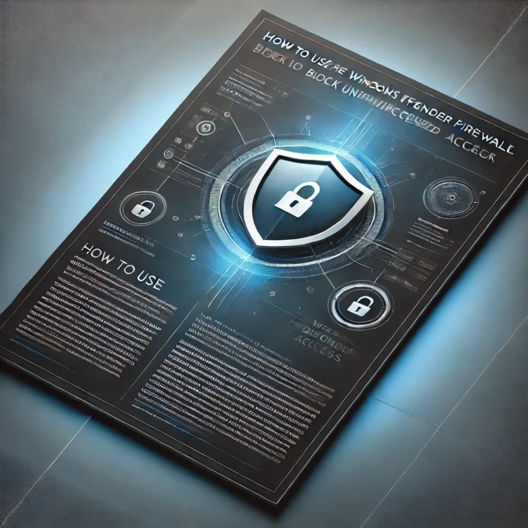 How to Use the Windows Defender Firewall to Block Unauthorized Access.