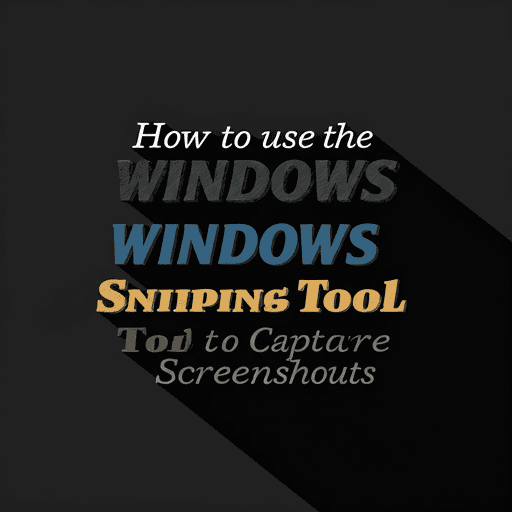 How to Use the Windows Snipping Tool to Capture Screenshots.