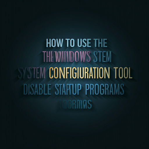 How to Use the Windows System Configuration Tool to Disable Startup Programs