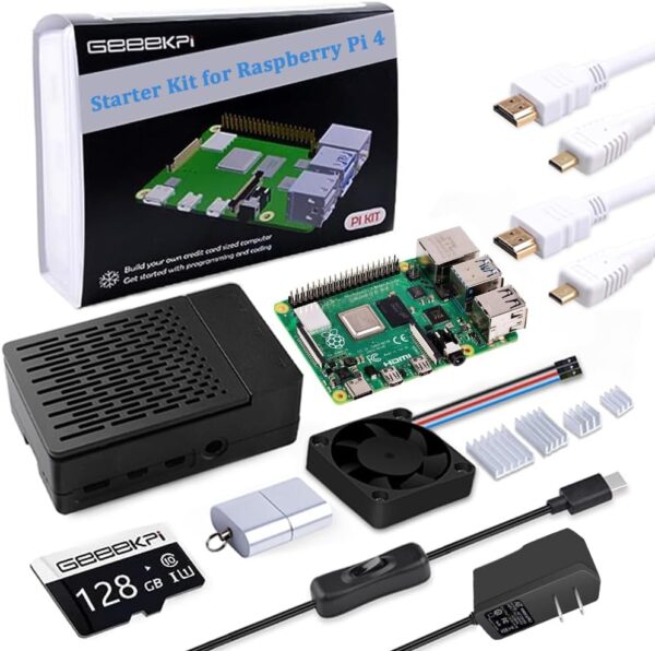 GeeekPi Starter Kit for Raspberry Pi 4 8GB - 128GB Edition,