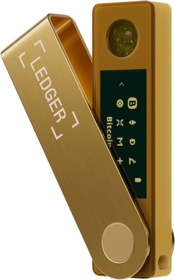 Ledger Nano X - Secure and manage your crypto & NFTs on-the-go with our Bluetooth-enabled hardware wallet (Gold)