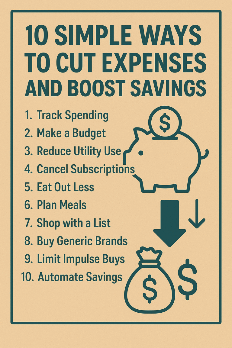 10 Simple Ways to Cut Expenses and Boost Savings.